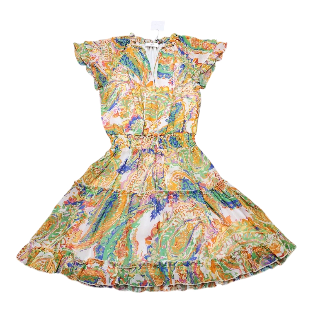 Lavender Brown Colorful Paisley Print Dress Size Small Nwt